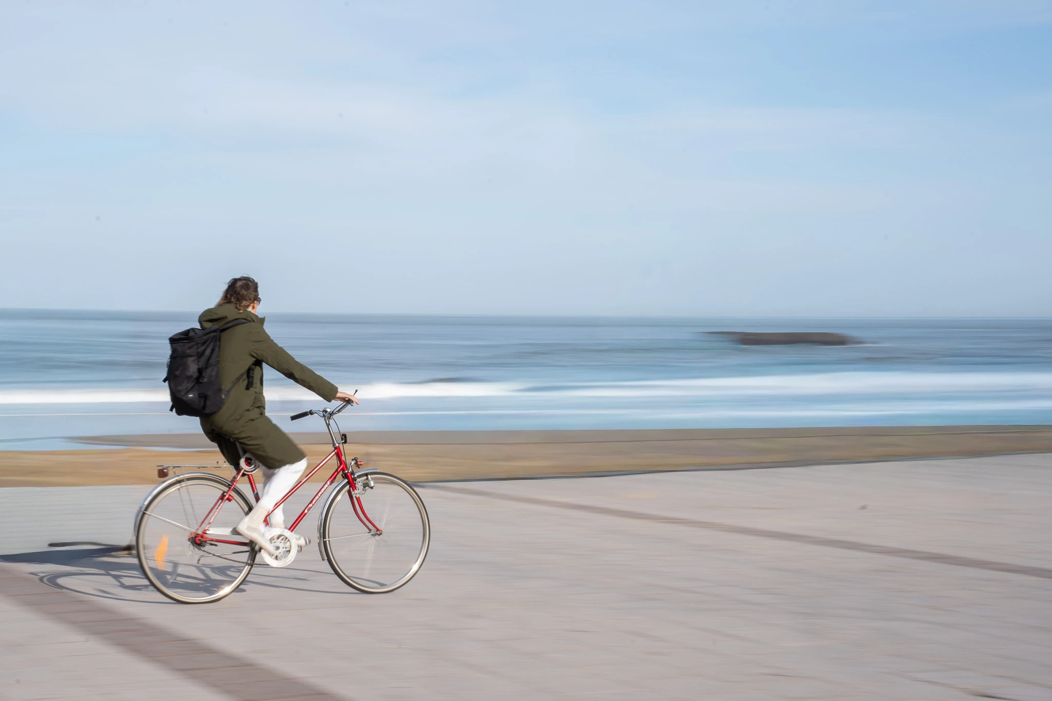 Flou de mouvement vélo Biarritz — Océane
